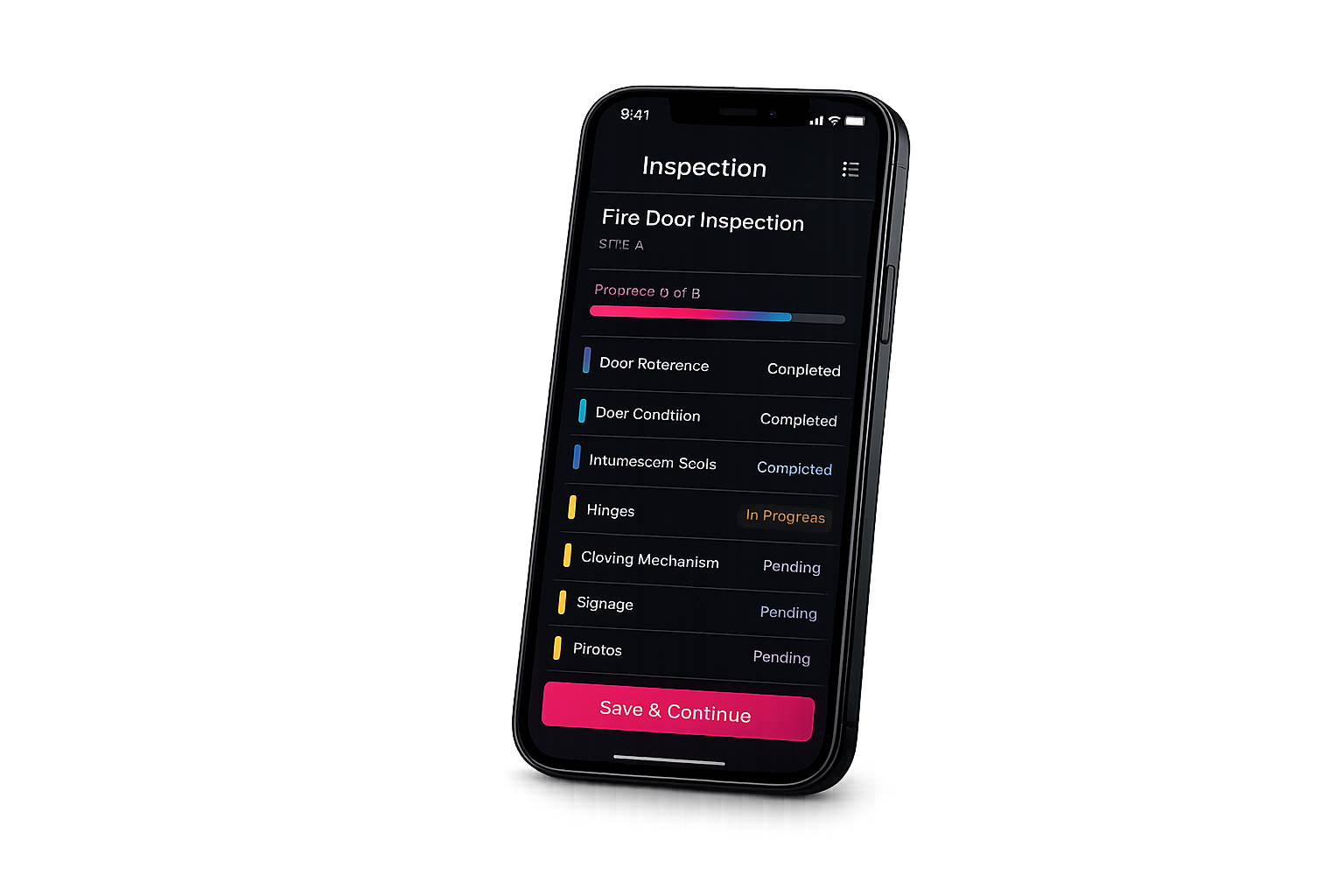 Mobile inspection software interface