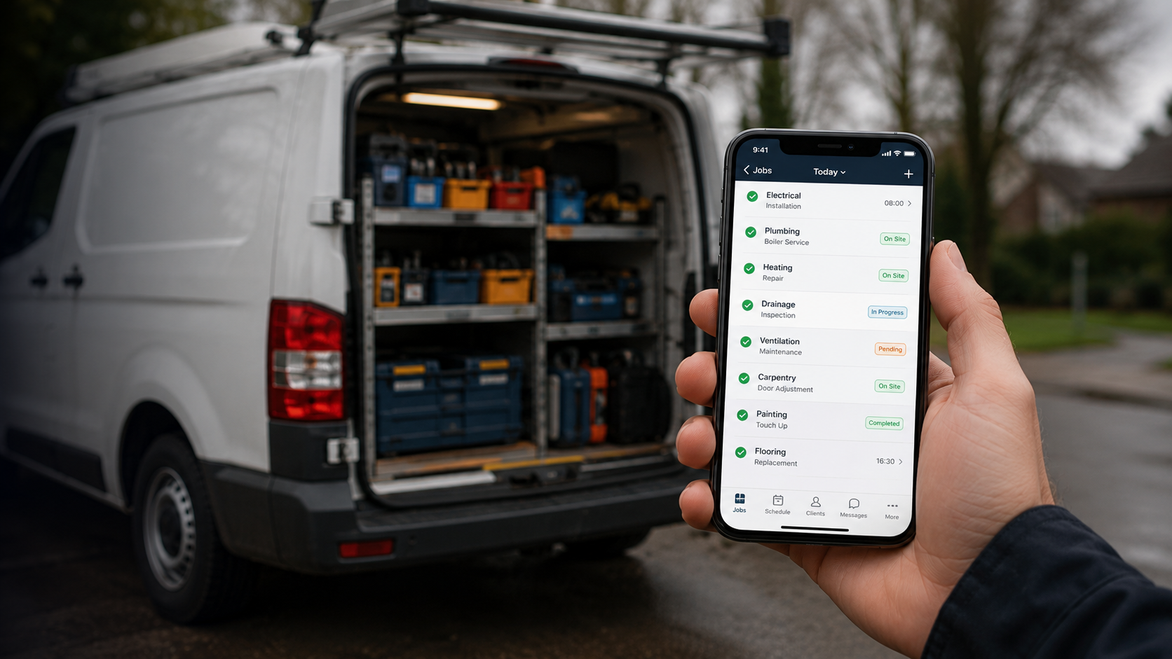 Field service mobile app for engineers completing jobs on site