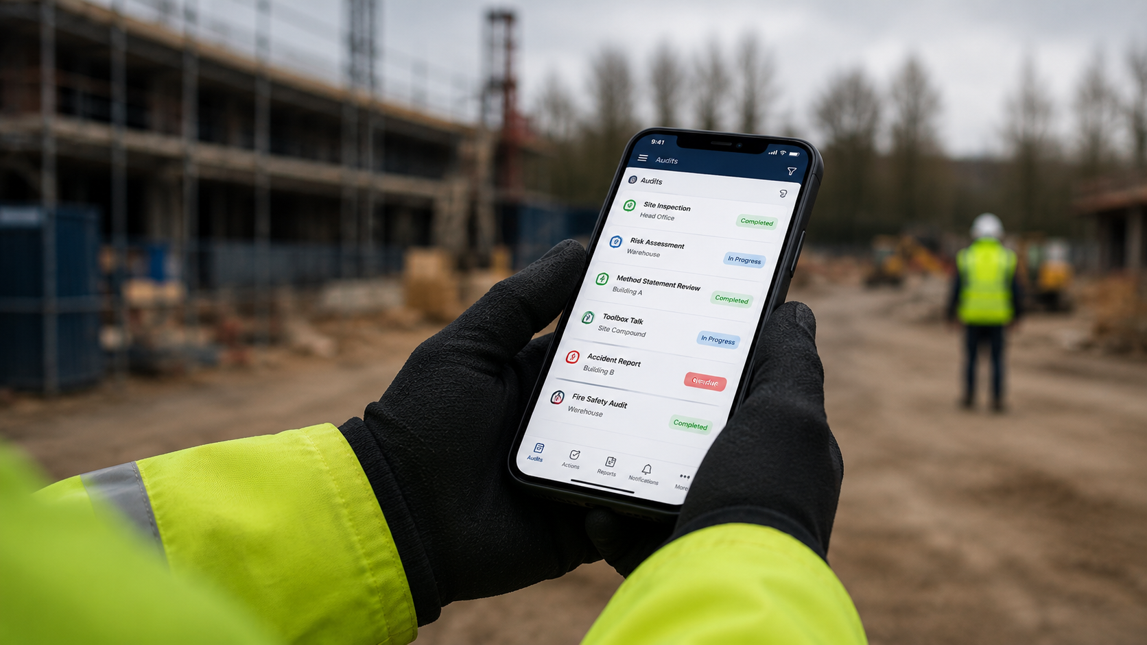 Health and safety inspection app for site audits and risk assessments