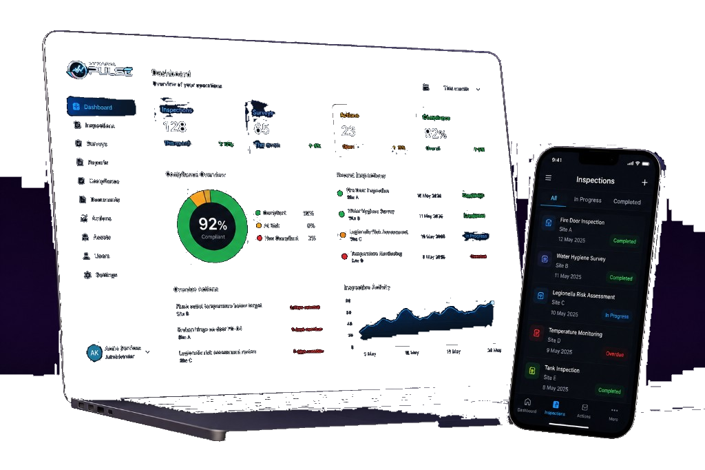 Lynaria Pulse inspection platform on desktop and mobile